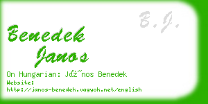 benedek janos business card